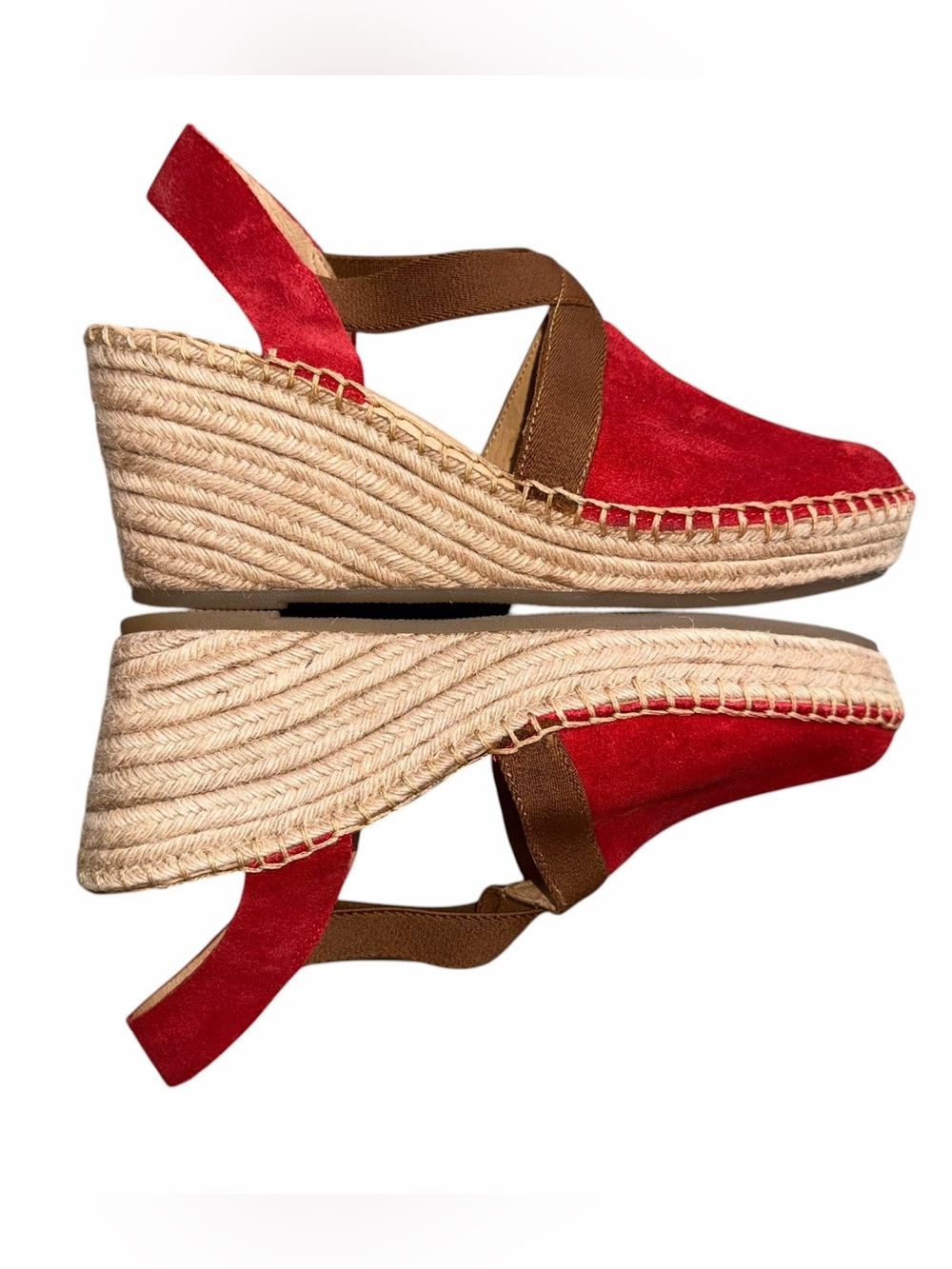 Born Meade Red Suede Espadrille Women's Size 9